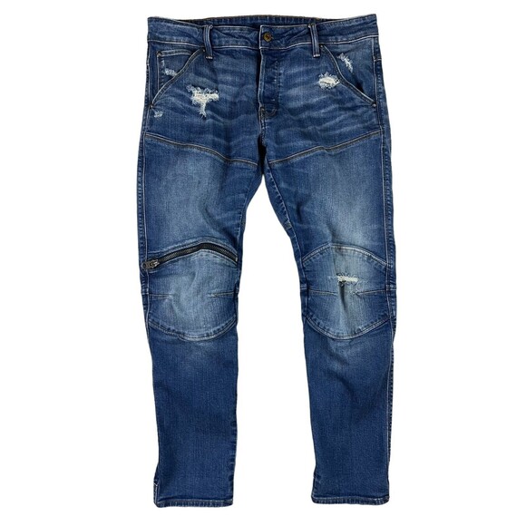 G-Star Raw 5620 3D Slim Jeans  Men's Size 34  Knee Zip Pocket  Button-Fly - Picture 2 of 16